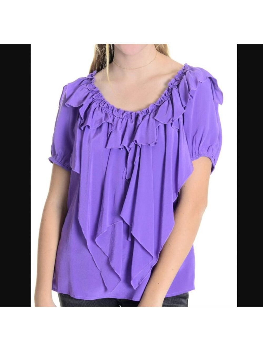NWT Fifteen-Twenty Silk Ruffle Blouse